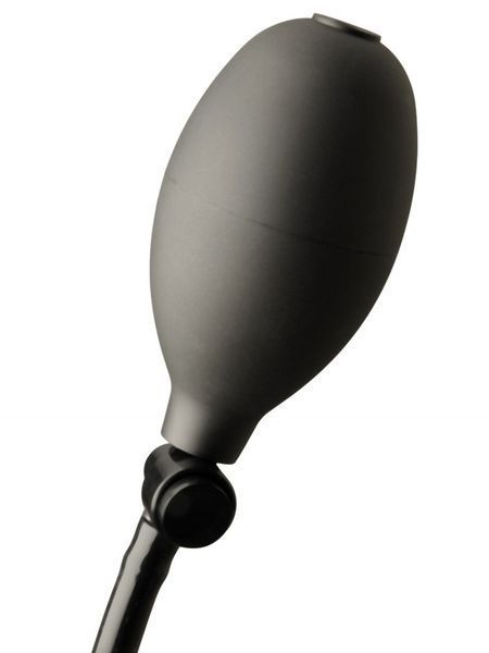 Надувной анальный плаг Inflatable Plug Small &mdash; Латексный расширитель с помпой (Черный) 2136574726541+61+2+62 фото
