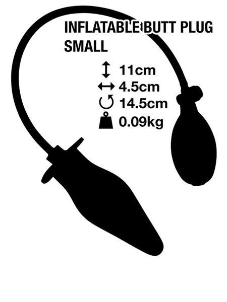 Надувной анальный плаг Inflatable Plug Small &mdash; Латексный расширитель с помпой (Черный) 2136574726541+61+2+62 фото