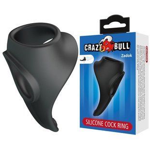 Силиконовое эрекционное кольцо CRAZY BULL Zadok &mdash; С поддержкой мошонки и массажером промежности 2136574726367463647632 фото